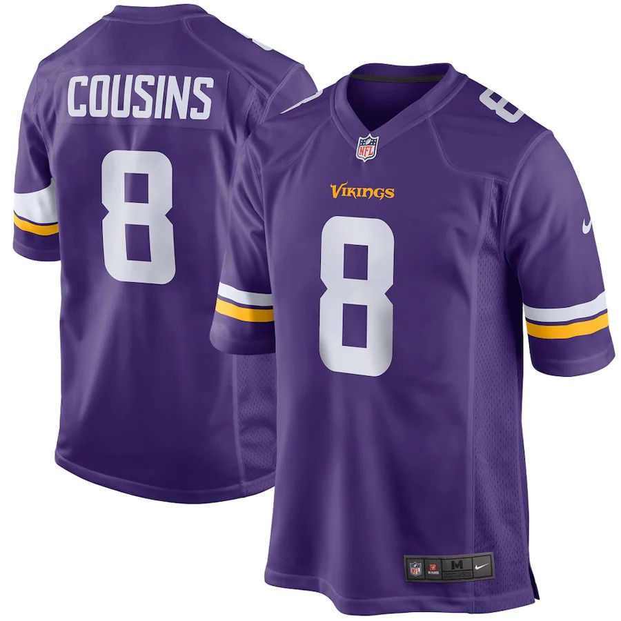 Men Minnesota Vikings #8 Kirk Cousins Nike Purple Game Player NFL Jersey